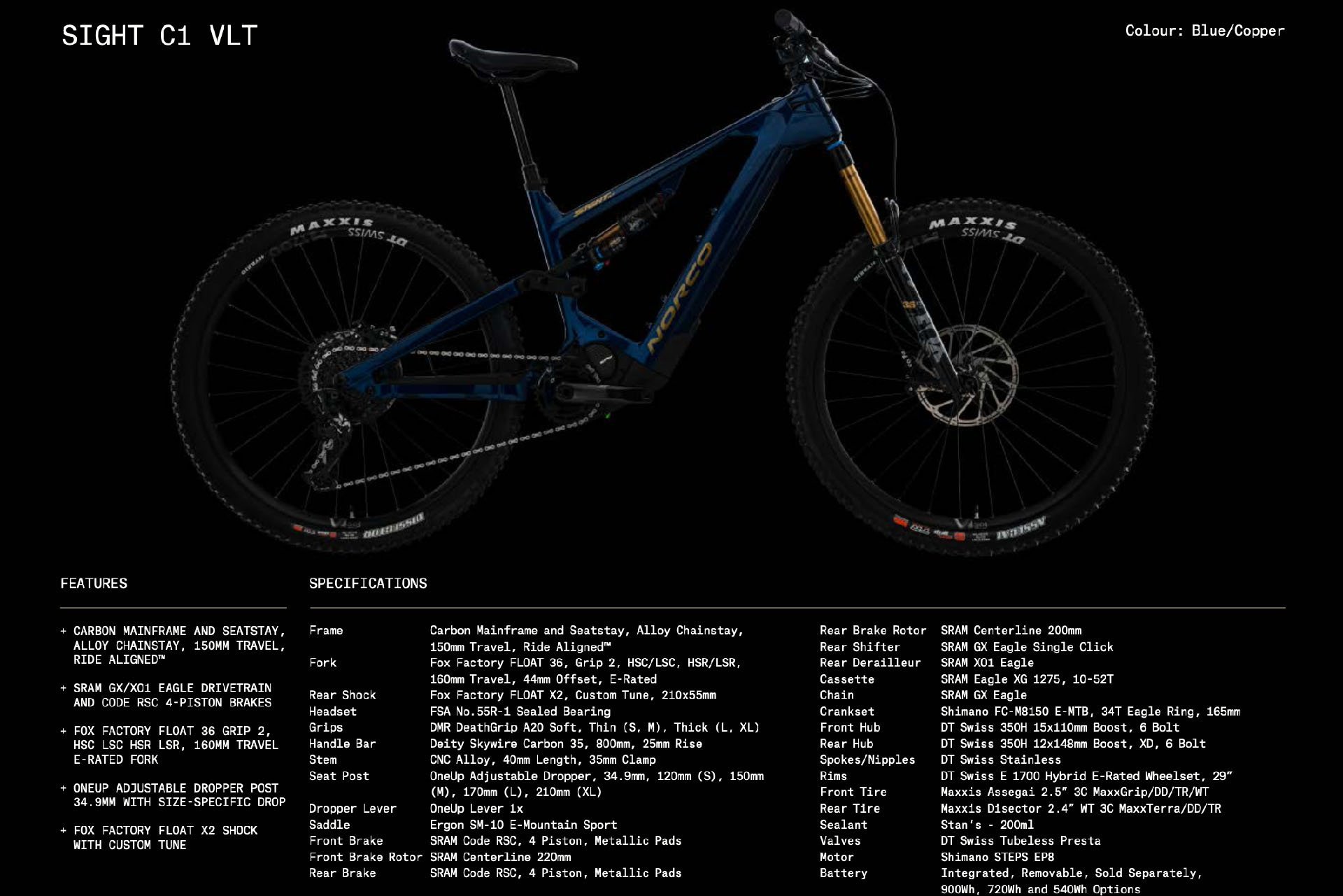 Norco sight hot sale sizing