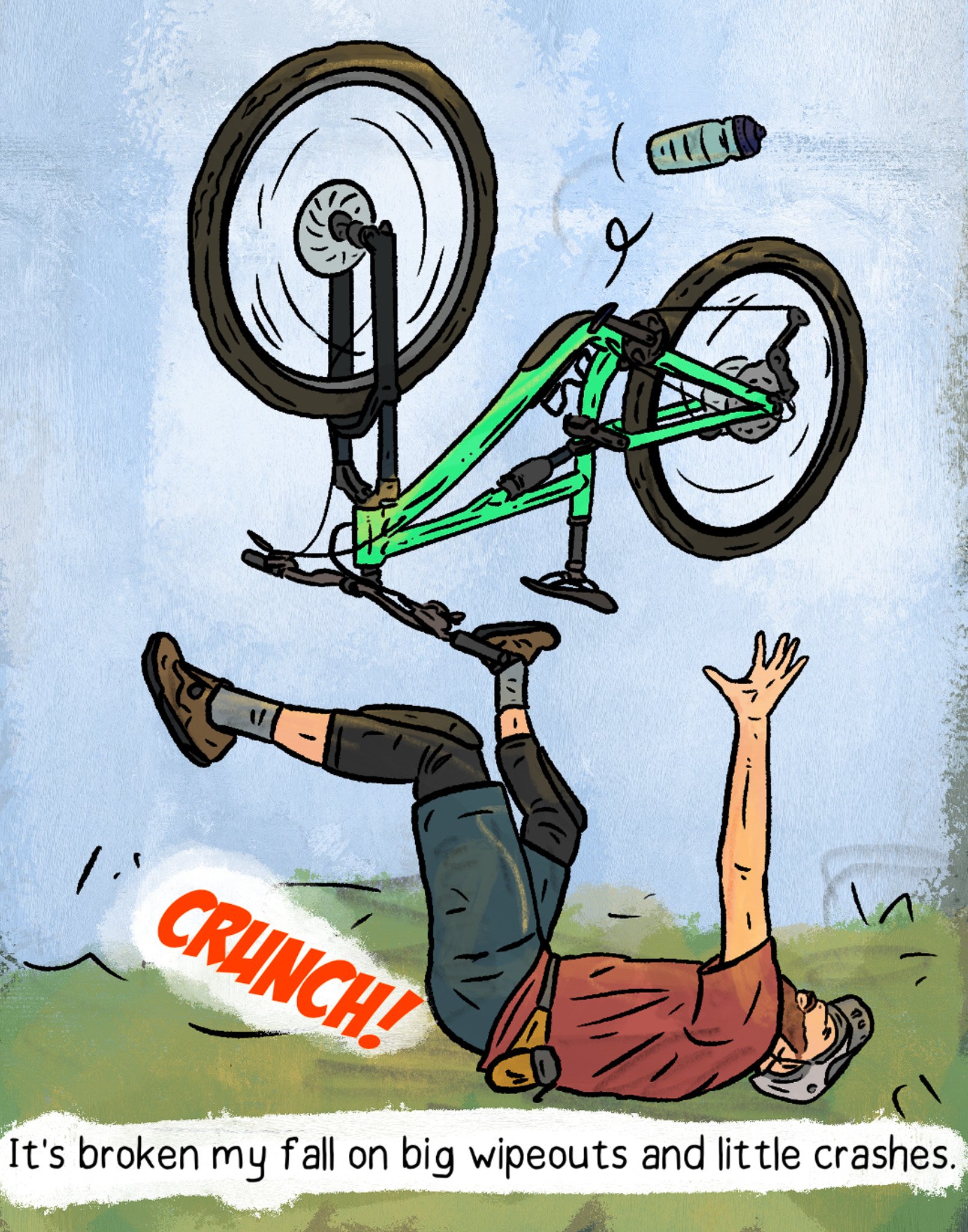 mountain biker crashing