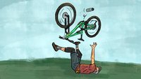 A man crashes a bike