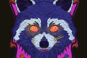 A raccoon that may or may not have taken acid.
