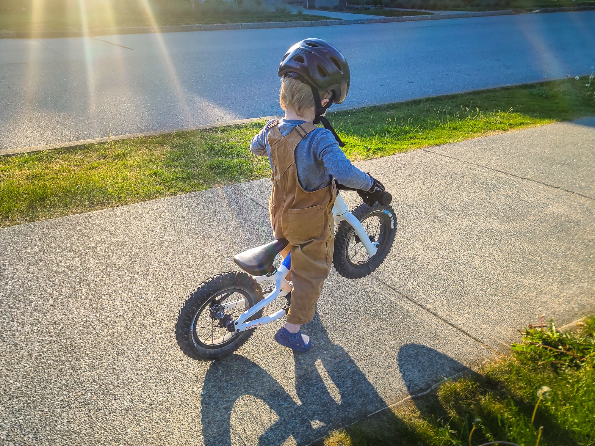 Kid riding 2024 balance bike