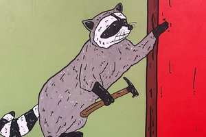 A Raccoon with a hammer