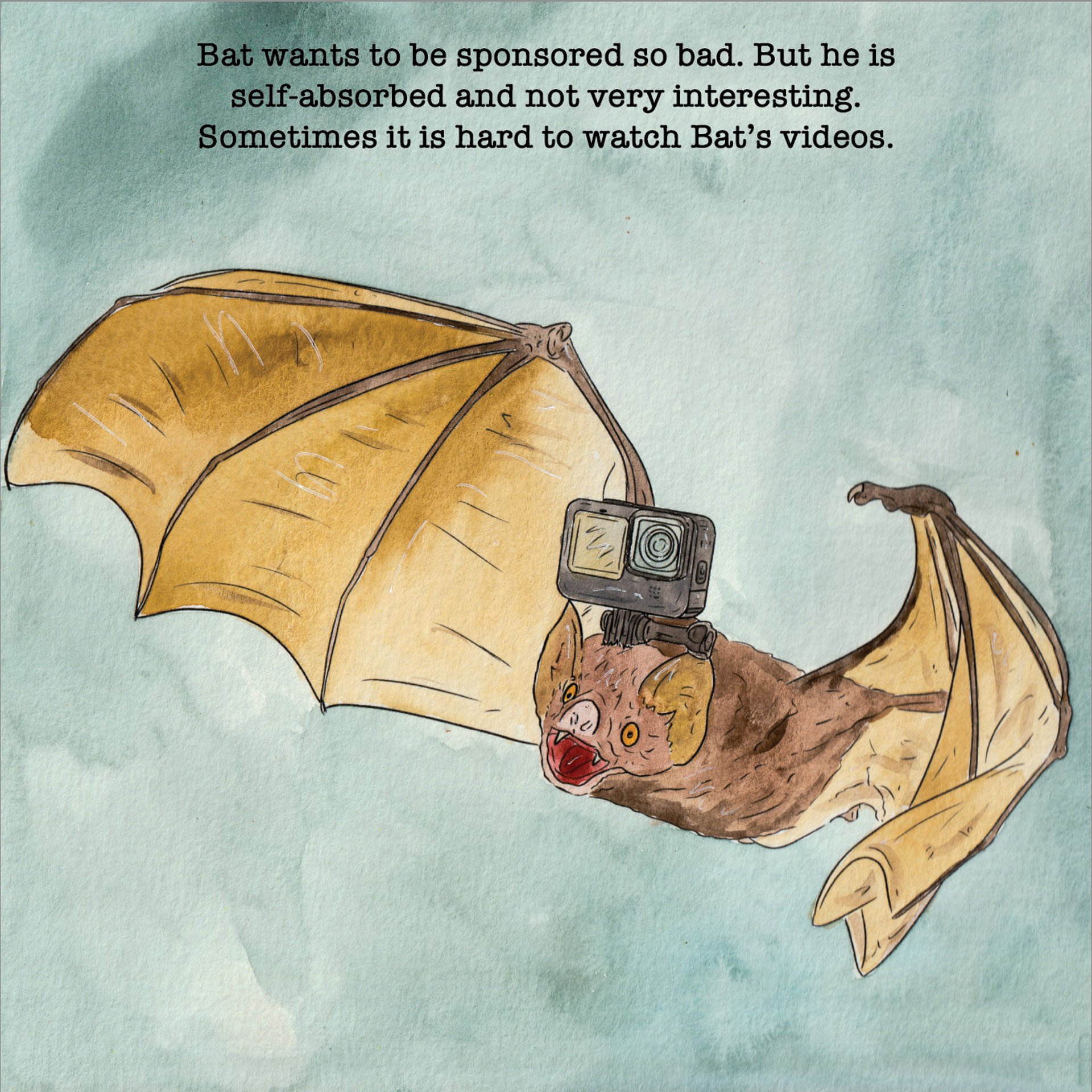 A bat with a GoPro