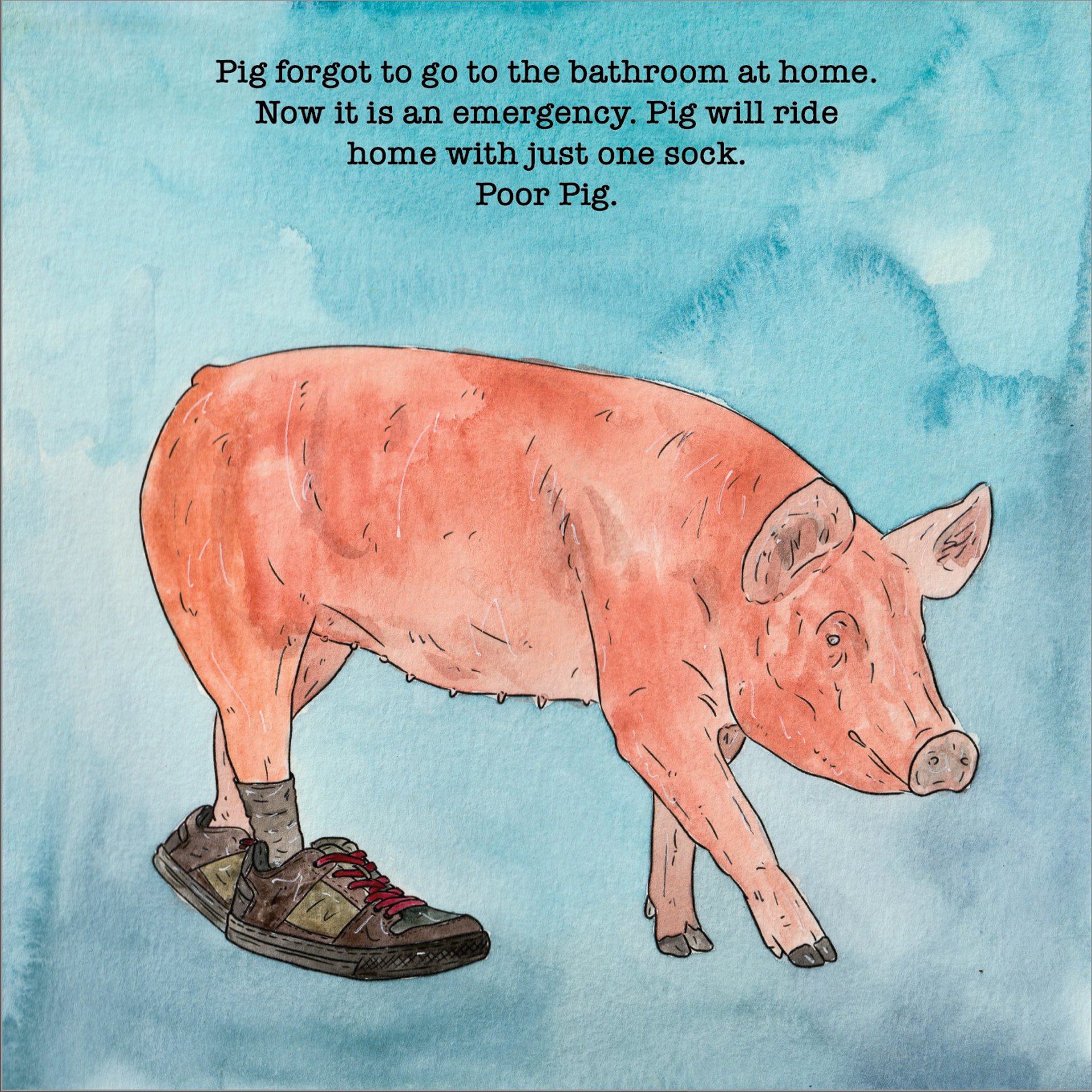 A pig who pooped in the woods