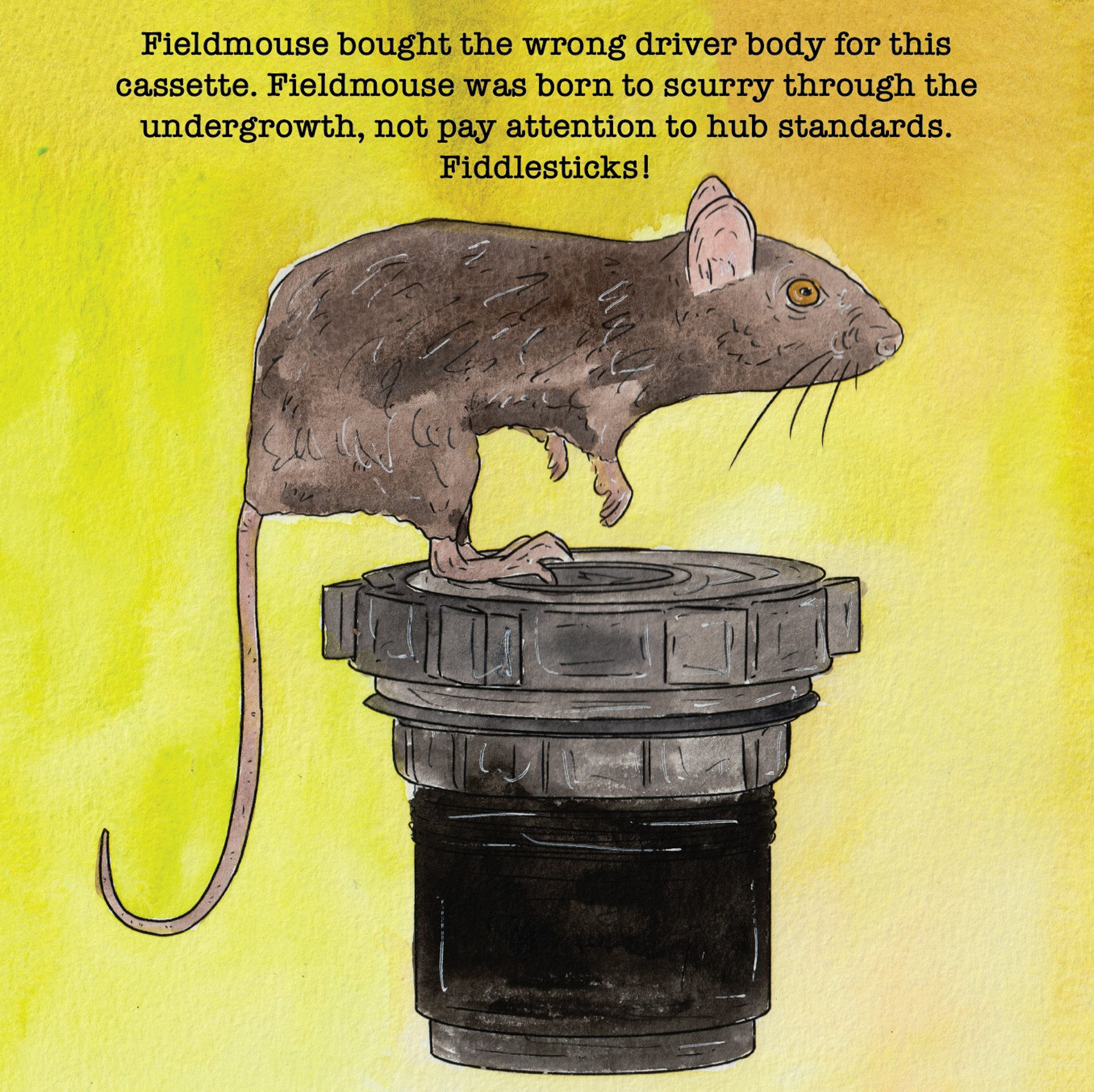 A mouse with the wrong bike part