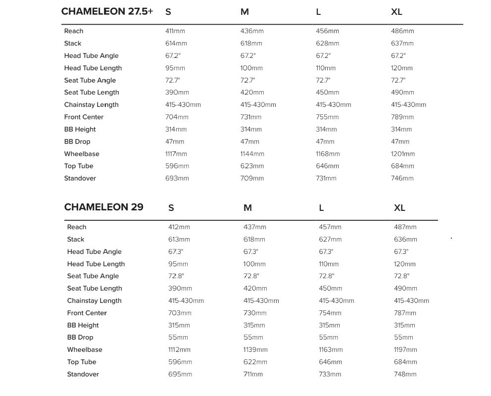 santa cruz chameleon sizing