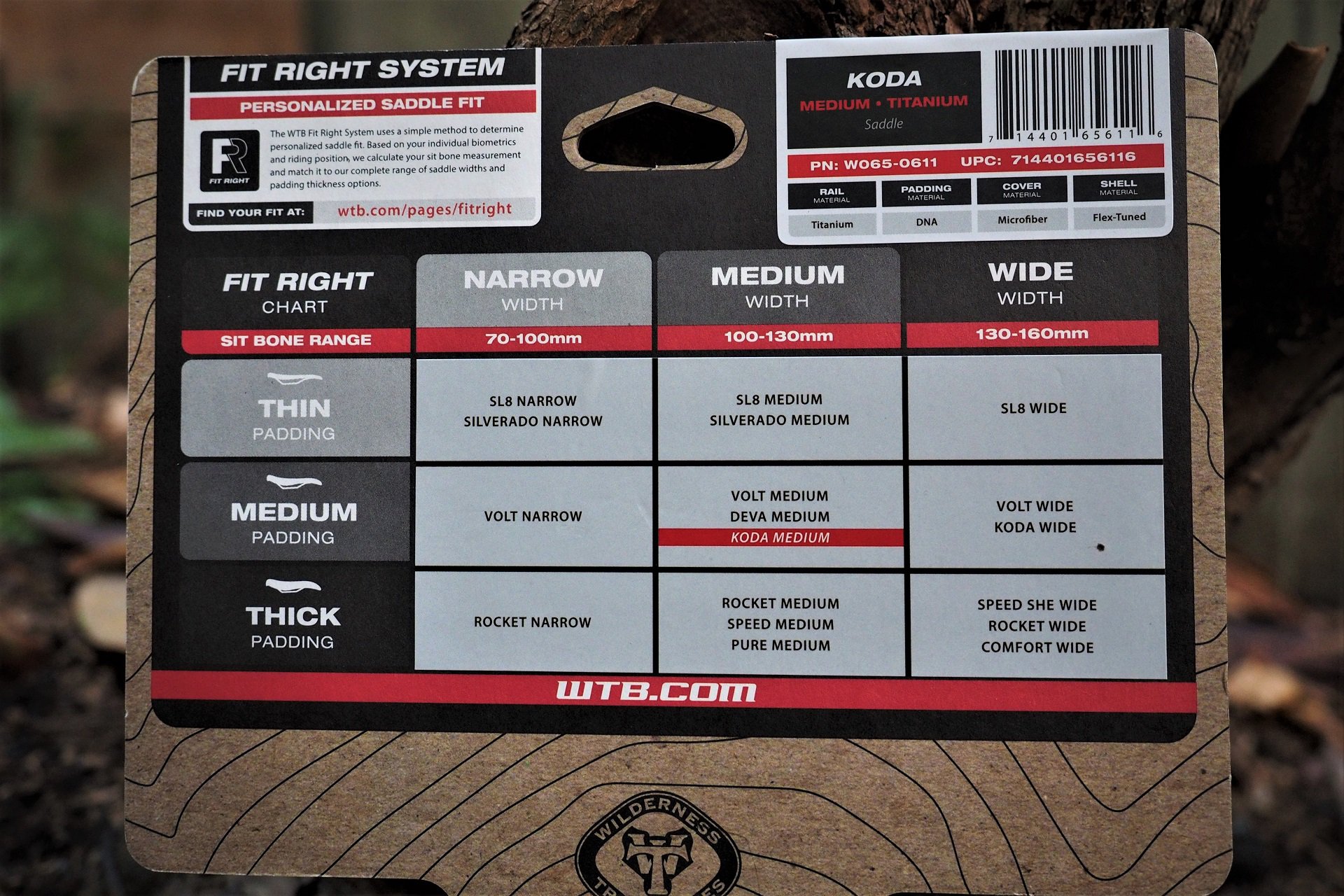 Specialized Sit Bone Chart