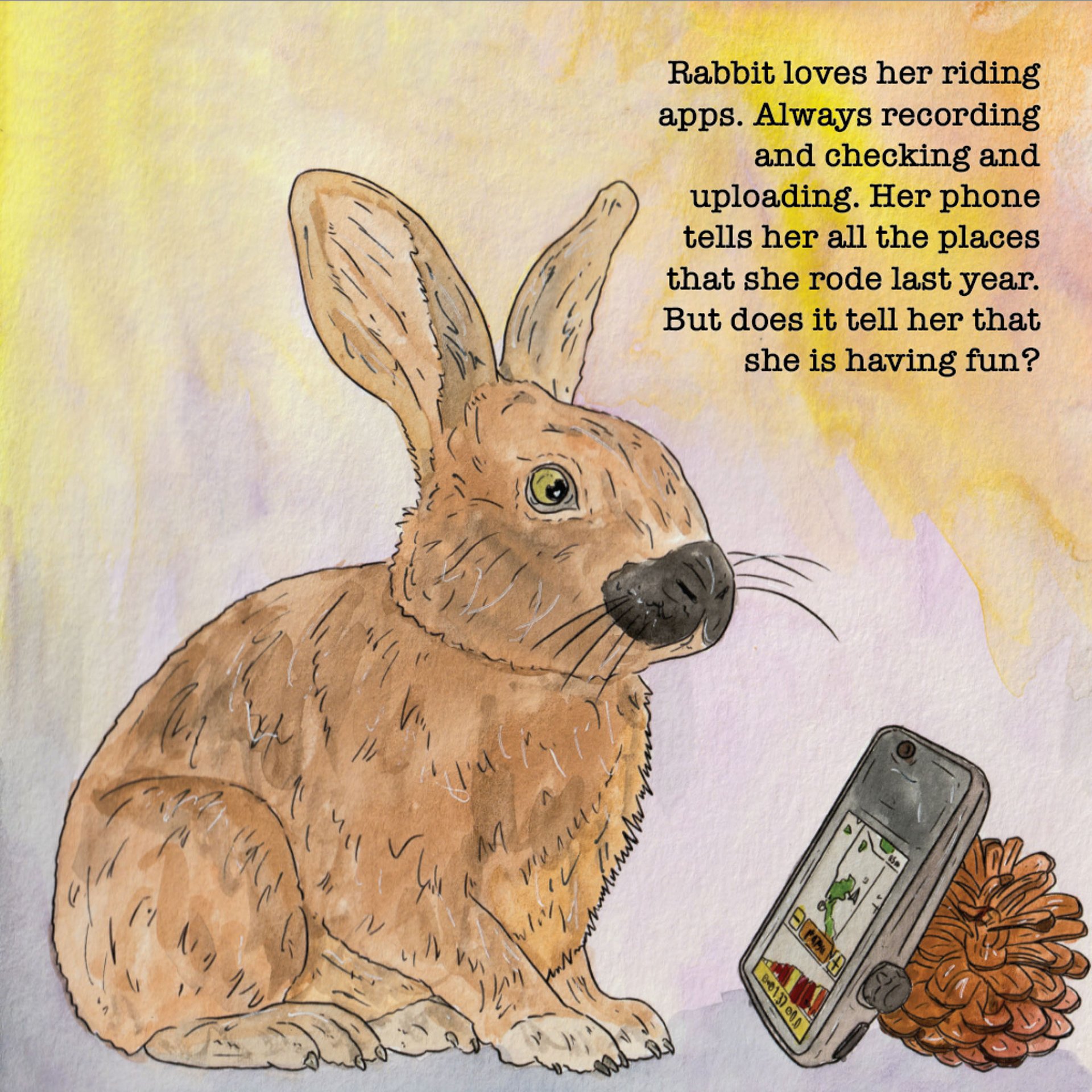 A rabbit with a bike computer.