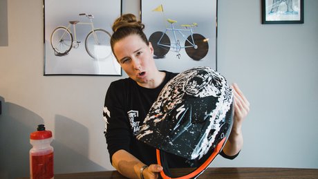 Miranda Miller shows off a fave helmet.
