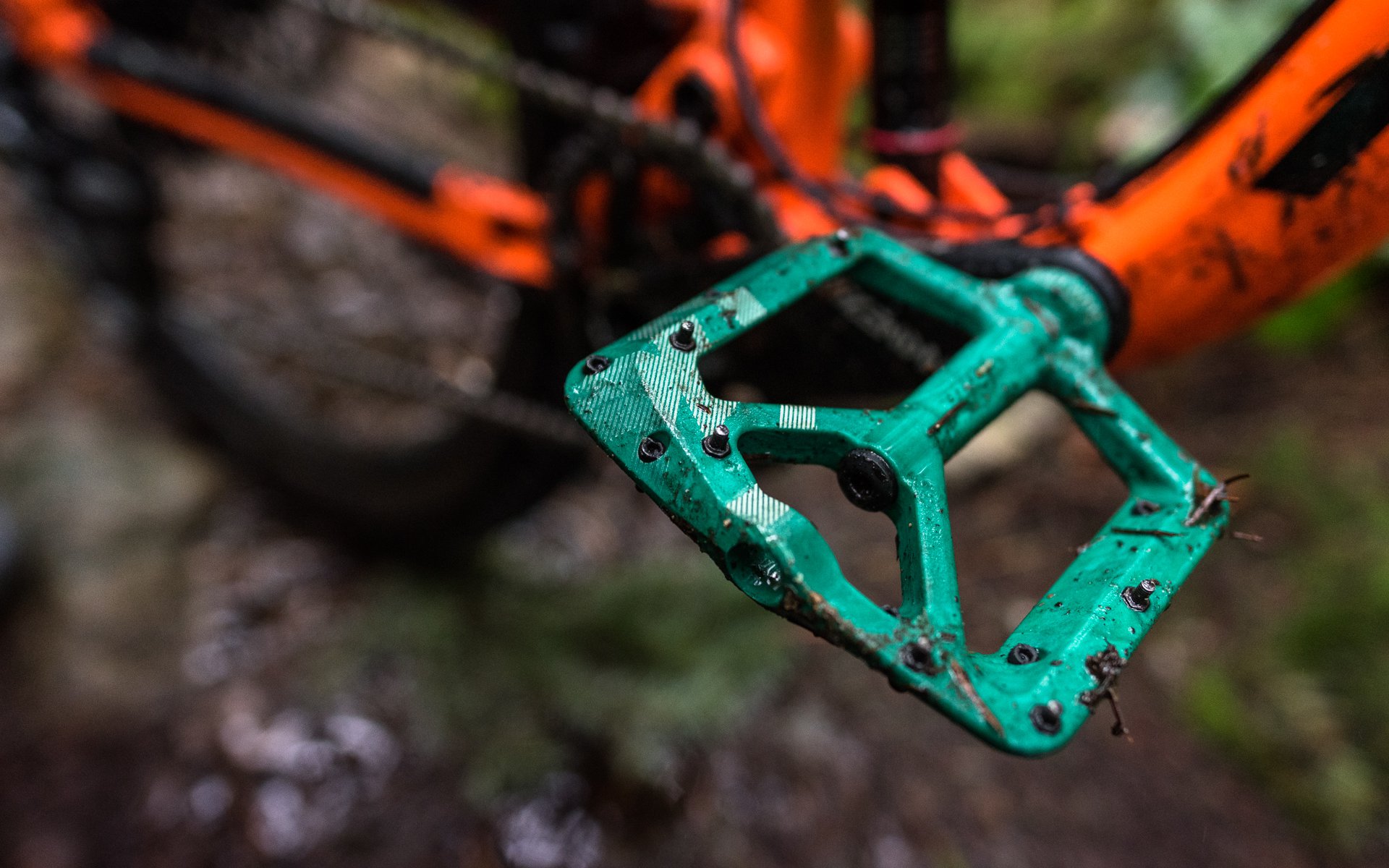 teal bike pedals