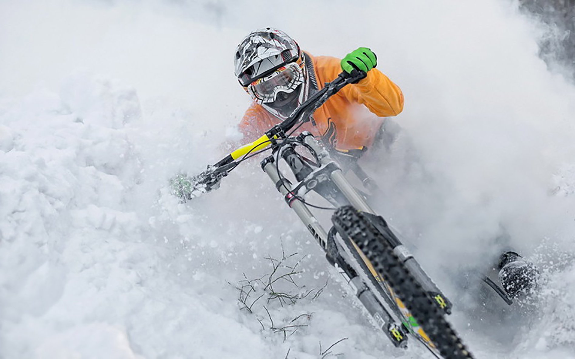 Mountain biking on sale on snow