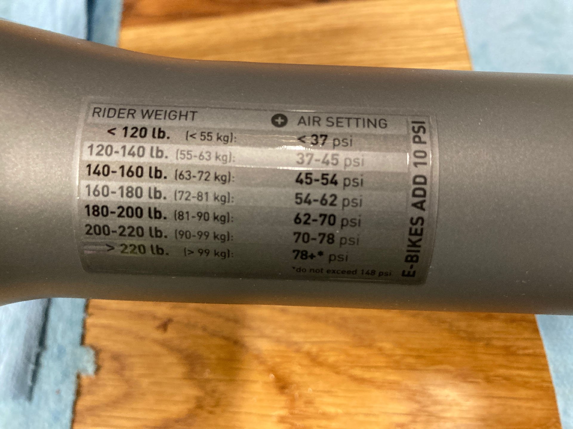 Rockshox Judy Air Pressure Chart