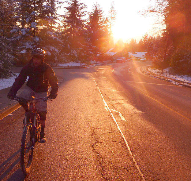 nsmb, north shore, snow day.  mountain biking snow, riding in snow